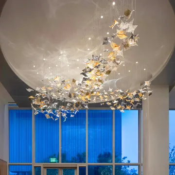 High-Quality White LED Star Milkyway Lighting Decoration for Hotels: Steel Body Lamp by Mast Light China