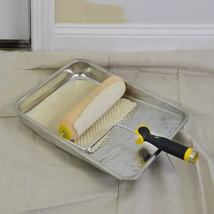 9 Inch Metal Paint Tray 8Pcs Paint Brush Set Tools Paint Roller Tray Set