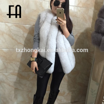 Factory direct fashion girl's fashion fox fur vest / fur vest