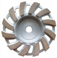 Bentuk Fan Diamond Grinding Cup Wheel untuk Penggunaan Beton / Batu