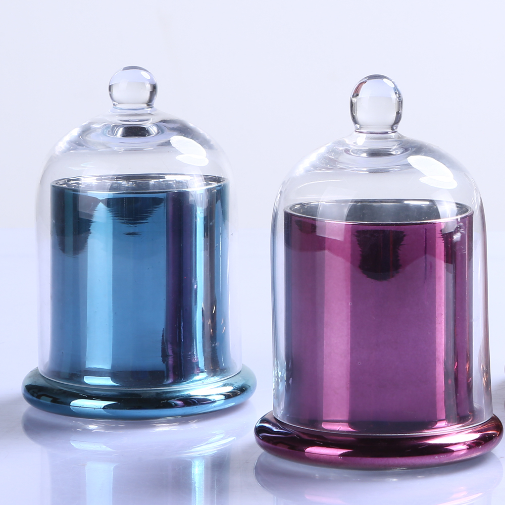 Br 9980 2colorful Decorative Domed Glass Candle Cloche Jar