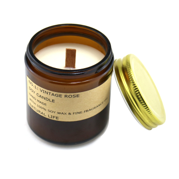 Scented Paraffin Pillar Glass Candle