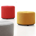 Tissu en bois en tissu Repose-pieds ronds Pouf ottoman