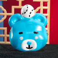 Máscara de festa de desenho animado infantil com bola de arroz azul