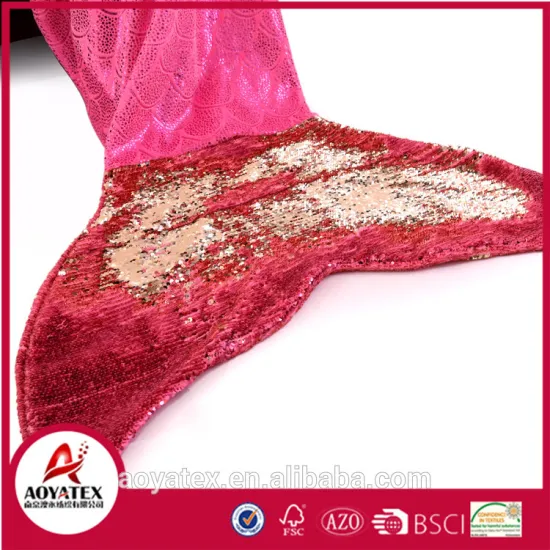 beautiful Sequins tail mermaid tail blanket knitted mermaid tail blanket