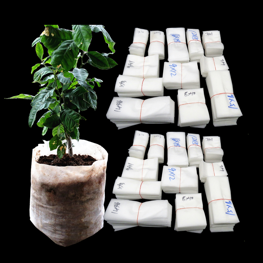 100/50PCS Seedling Plants Nursery Bags Organic Biodegradable Grow Bags Fabric Eco-friendly Ventilate Growing Planting Bags