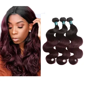 Free Sample Brazilian Virgin Human Hair Ombre Color 1b/99j# Hair Bundles Body Wave Cuticle Aligned Raw Hair Weaves Extensions