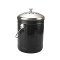 Stainless Steel Black Compost Pail with Charcoal Filters