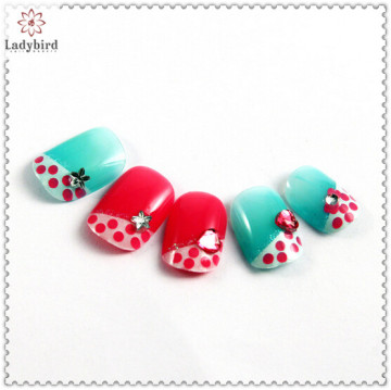 3d rhinestone glitter carving pwder nail art french nail tips