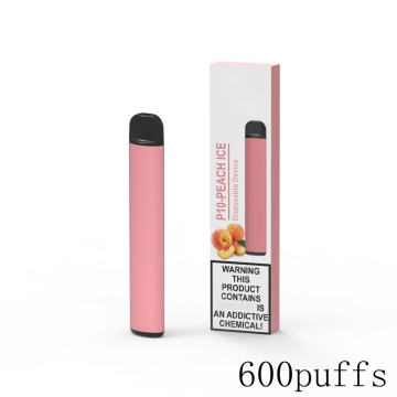 Plusieurs saveurs fruitées 600puffs 0% Vape jetable sel