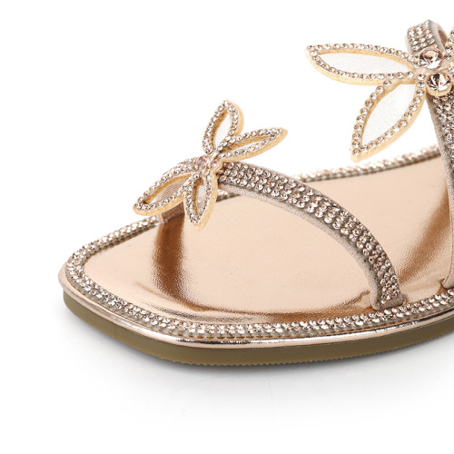 Exquisite butterfly strap flat sandals