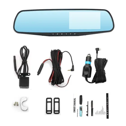4.3" Rearview Mirror Dual Lens DVR Camera - 1080P Car Dash Cam