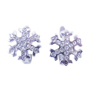Crystal stud earrings, made of brass and crystals