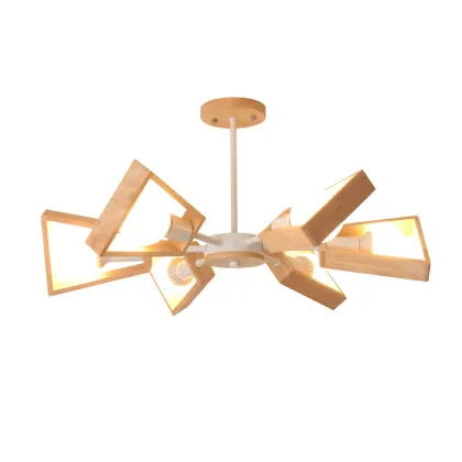 Nordic Farmhouse Wooden Chandelier Ceiling Light