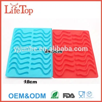 FDA Grade Silicone Gummy Worms Mold, BPA Free Silicone Gummy Bear Candy Mold With Dropper