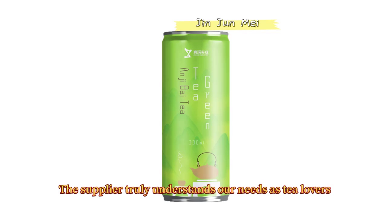 Low Fat 330ml Custom Aluminum Canned Jin Jun Mei Black Tea Drink