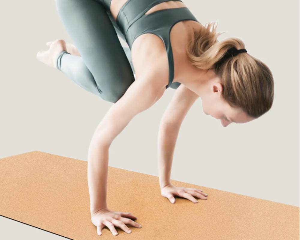 Exercice de fitness de tapis de yoga TPE en caoutchouc en liège naturel