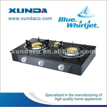 3 burner glasstop table gas stove gas cooker