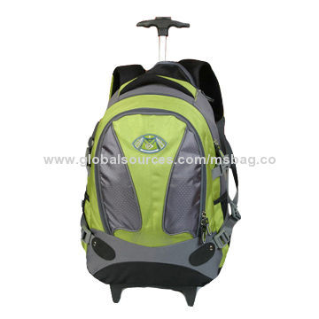 Outdoor wheeled backpack, made of 600D polyester/large capacity compartment for things/easy to carry