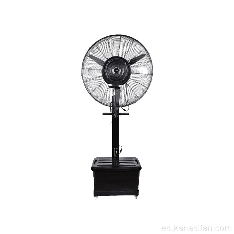 Ventilador de niebla de suelo con pedestal de metal de 3 aspas