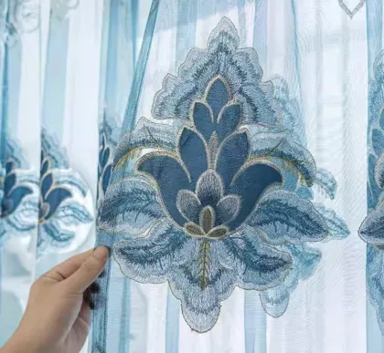 High-End Floor-to-Ceiling Polyester Embroidered Curtains