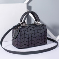 Geometric luminous purses and handbags for women holographic reflective crossbody bag shoulder bag