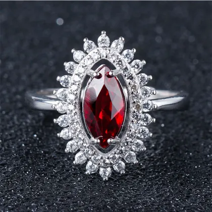 Mozambique Natural Garnet Horse Eye Shaped Loose Stones