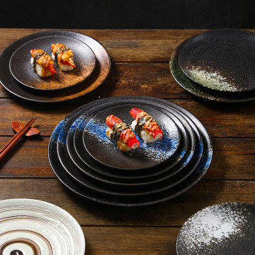 Vintage japansk keramisk serveringsplattor - Porslinugnen bytte glasyr servis
