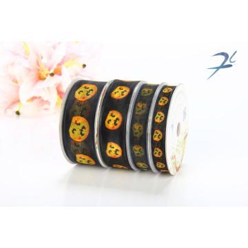 Pumpkin Logo Print Organza Ribbon Spool for Promotion