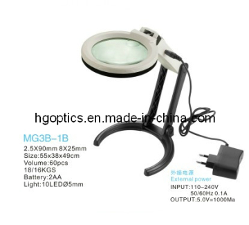10 LED Foldable Magnifier with External Power