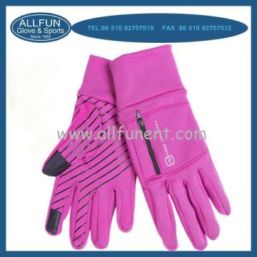 2015 fashion design thermal polar fleece running gloves