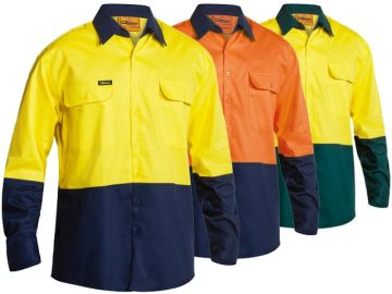 Hi Vis Cotton Drill Long Sleeve Shirt