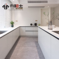 Gabinete de cocina minimalista en forma de L