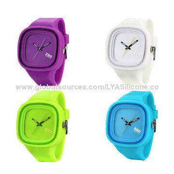 Silicone Wrist Watches, Band Strap, OEM and ODM Designs Welcomed