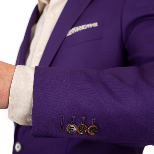Purple Cotton Knit Slim Casual Sports Jacket