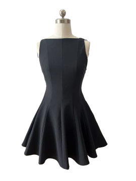 Sleeveless Mini Dress With Round Neckline