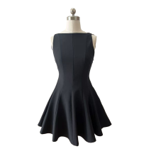 Sleeveless Mini Dress With Round Neckline
