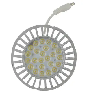 Modern AR111 Module G53 LED Downlight Bulb 35W 4000lm 230V Dimmable Slim Lamp" could be simplified to:

"AR111 Module G53 LED Downlight Bulb 35W 4000lm 230V Dimmable" 

However, if we need to keep it as concise as possible while still being descriptive an