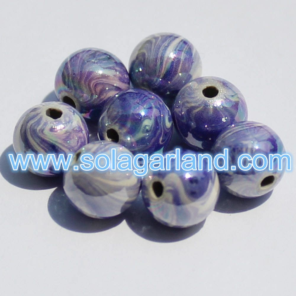 Plastic Round AB Gumball Beads Charms