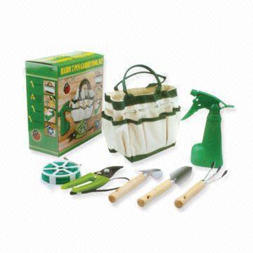 Garden Tool Set, Include Bag, Pruning Shears, Garden Shears, Spade, Leaf Rake and Garden Fork