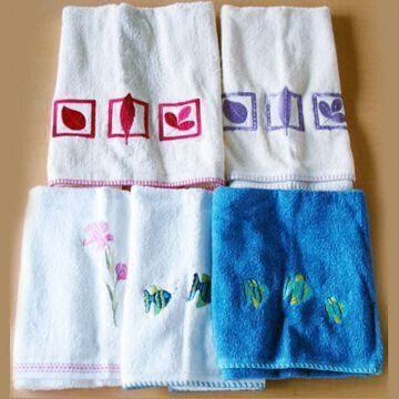 Hand Towel with Customized Logo Embroidered, Made of 100% Cotton, Available Various Color