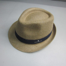 BSCI yute paja sombrero con revestimiento de chapa