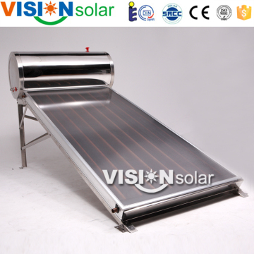 Selective black chrome 300 liter flat plate solar water heater free standing