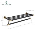 Hotel Quality 304 Stainless Steel Towel Rack and Black Gold Towel Storage Solutions for Bathrooms