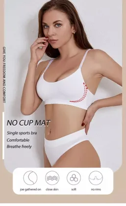 OXYGEN SECRET Women's Panty and Bra Sets - Sports Sleeping Bra and Panties Set