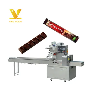 Automatic Flow Pack Packing Machine for Candy, Lollipops, Bread, and Chocolate Bars