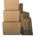 Small brown corrugated paper shipping boxes