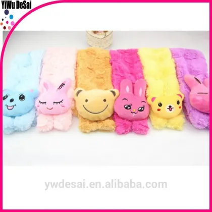New design children cartoon animal head polyester infinity children scarf
