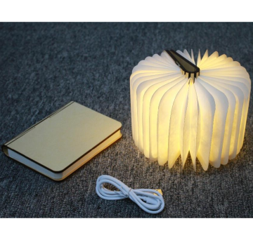 Minimalist Wood Book Folding Paper Table Lamps for Bedroom Decoration