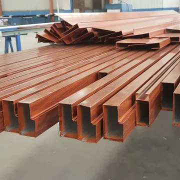 Customized 6063 Wood Grain Powder Coated Aluminum Extrusion Profiles